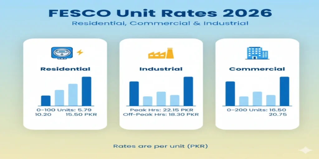 FESCO Unit Rates FESCO electricity bill calculation and TOU rates