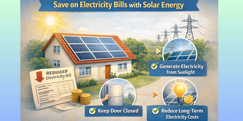 Tips to Reduce Your FESCO Electricity Bill House in Pakistan with solar panels generating electricity from sunlight,