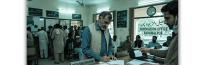 Change Name on MEPCO Electricity Bill Person visiting MEPCO subdivision office to submit documents for electricity bill name change